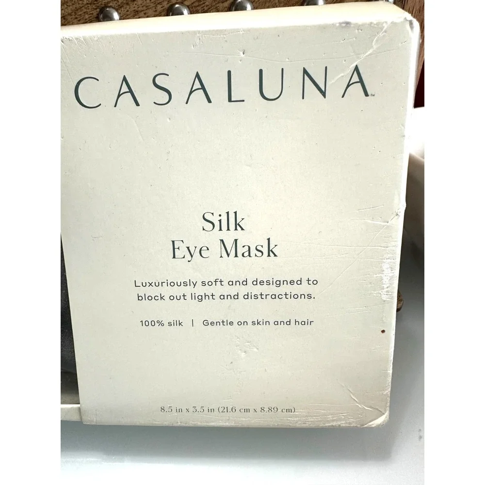 Casaluna Solid Silk Eye Mask Dark Gray Adjustable, Hand Washable, Polyester Fill